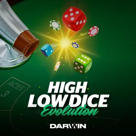 High Low Dice Evolution slot visual from Darwin Gaming available on crownjewelz.win