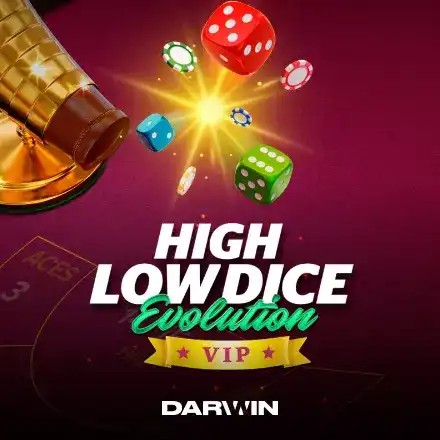 Official Table Games logo: High Low Dice Evolution VIP by Darwin Gaming at CrownJewelz